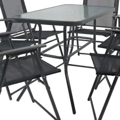 Outdoor Tisch & Klappstühle Set - Alcamo (siebenteilig)