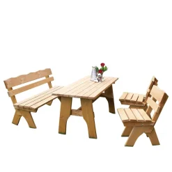 Outdoor Tischgruppe Brixen aus Kiefer Massivholz (vierteilig)