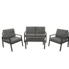 Outdoor-Lounge Set aus Aluminium - Zebrano (vierteilig)