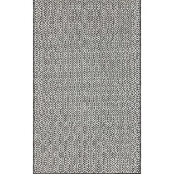 Outdoorteppich mit Muster in Dunkelgrau Creme - Bird