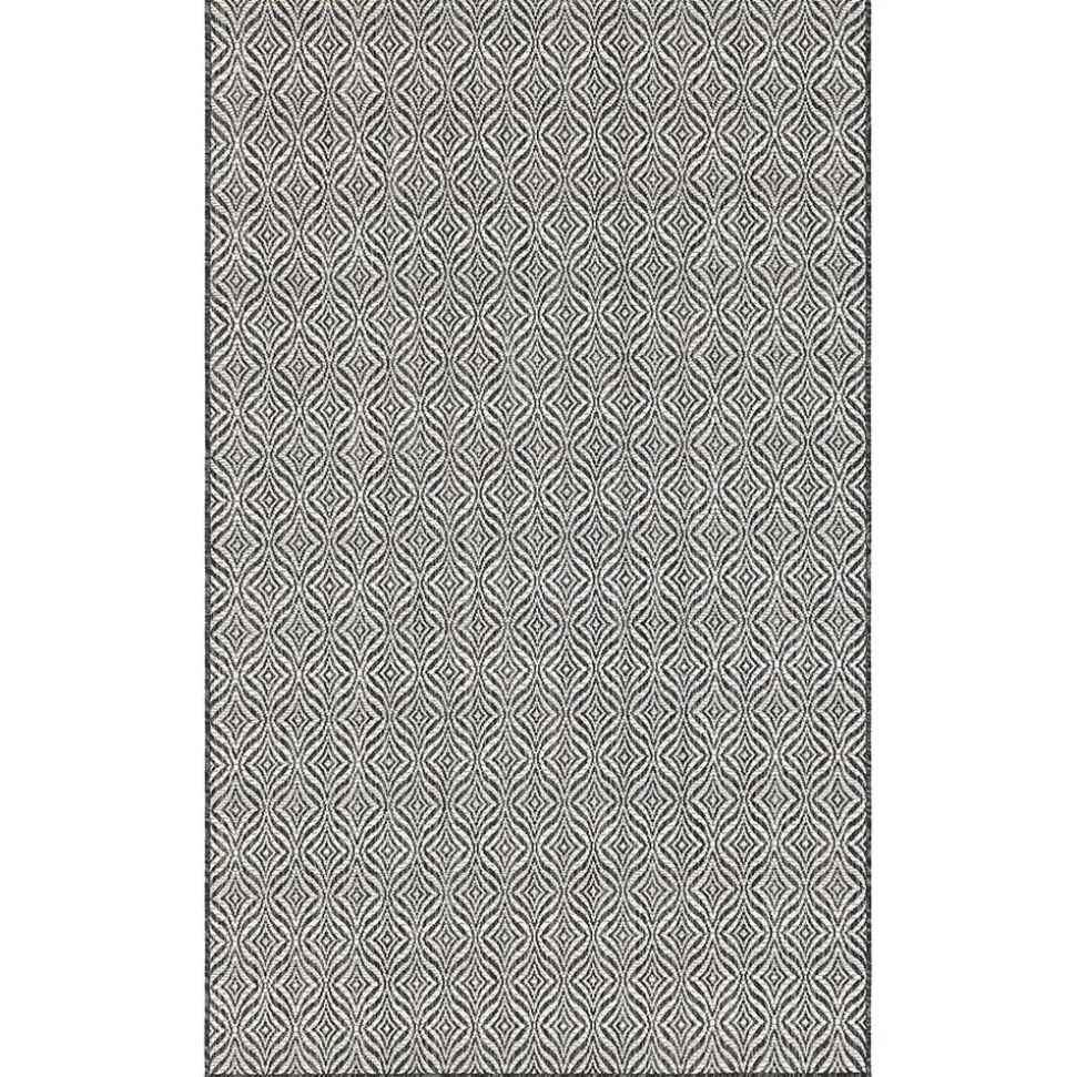 Outdoorteppich mit Muster in Dunkelgrau Creme - Bird