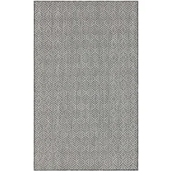 Outdoorteppich mit Muster in Dunkelgrau Creme - Bird