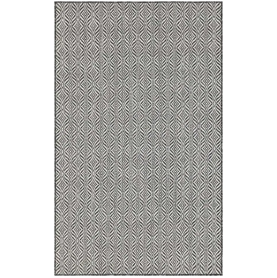 Outdoorteppich mit Muster in Dunkelgrau Creme - Bird