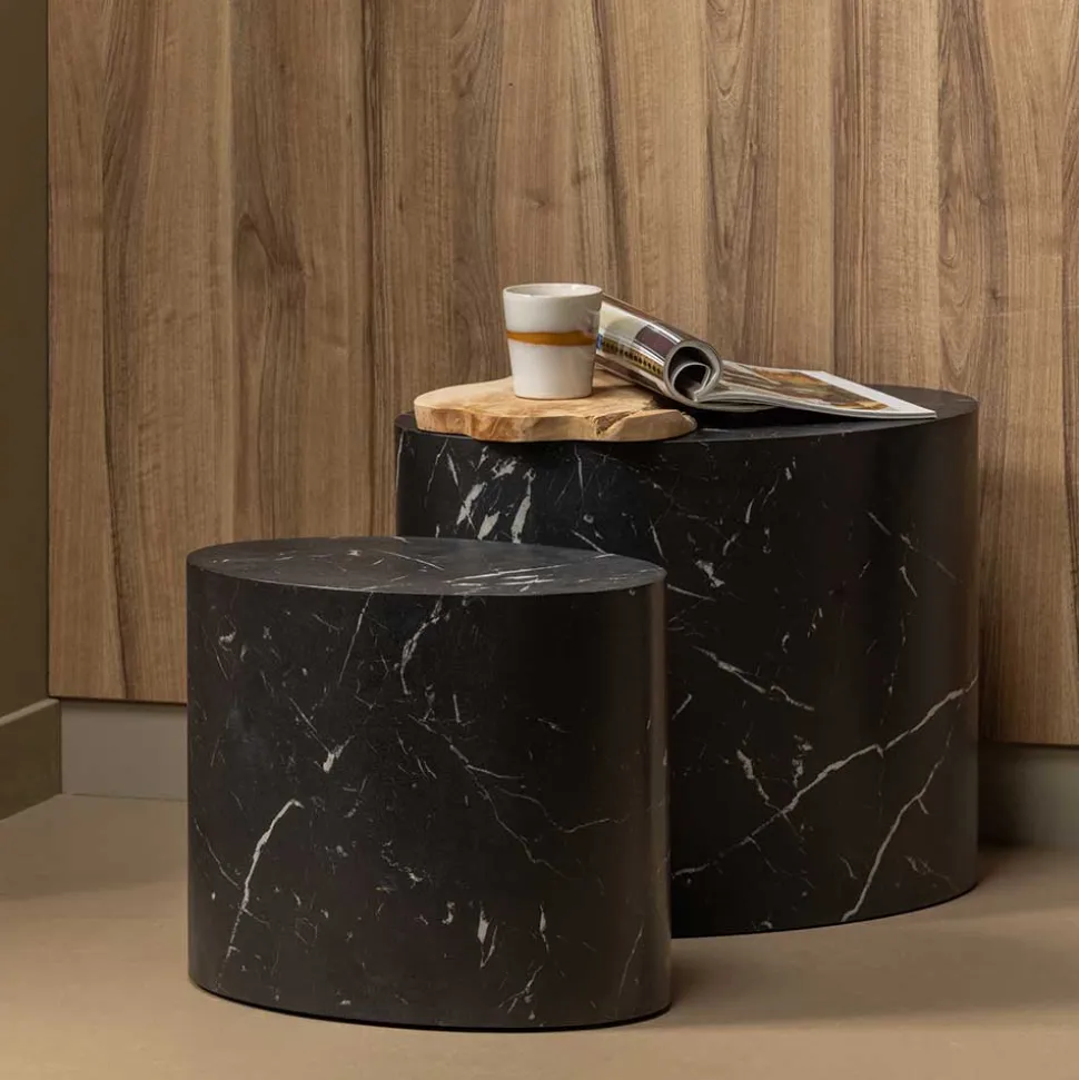 Ovale Beistelltische als Paar - Geneke (zweiteilig)