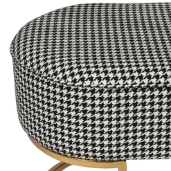 Ovale Polsterbank mit Hahnentritt Muster - Gasilia
