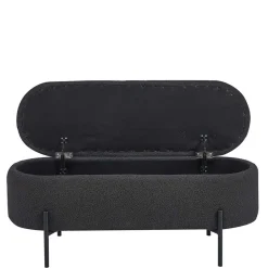 Ovale Truhenbank in Anthrazit Boucle - Comoto