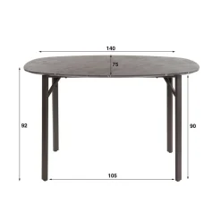 Ovaler Bartisch 92 cm hoch - Crash