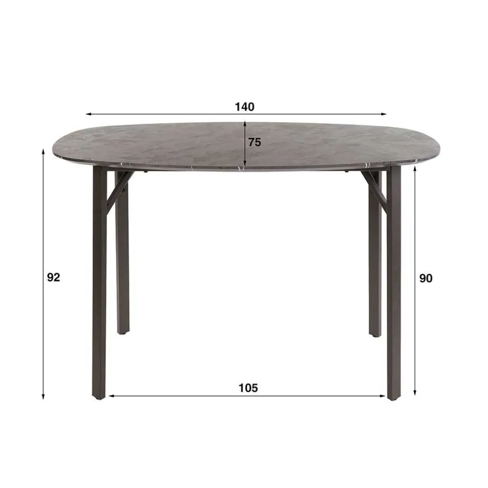 Ovaler Bartisch 92 cm hoch - Crash