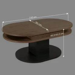 Ovaler Couchtisch höhenverstellbar - Padmas