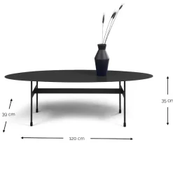 Ovaler Couchtisch in Blau - Klaimak