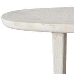 Ovaler Couchtisch in Creme aus Massivholz - Nuvellas