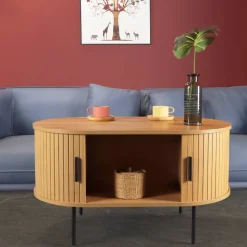 Ovaler Couchtisch mit Stauraum - Barnetta