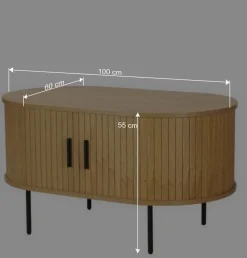 Ovaler Couchtisch mit Stauraum - Barnetta