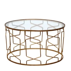 Ovaler Design Couchtisch aus Klarglas - Arsenal