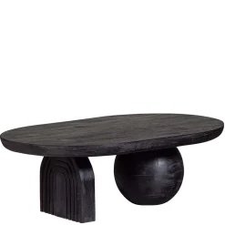 Ovaler Design-Couchtisch in Schwarz - Islando