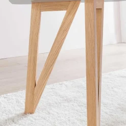 Ovaler Esszimmer Esstisch in Grau & Eichefarben - Mevyda