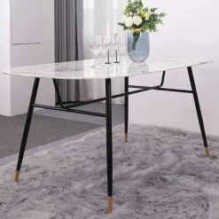 Ovaler Retro Esstisch in Marmoroptik - Little