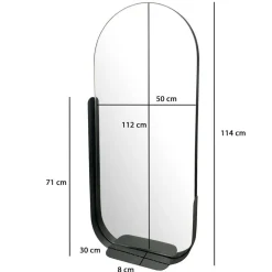 Ovaler Spiegel mit Ablage - Dorcamido