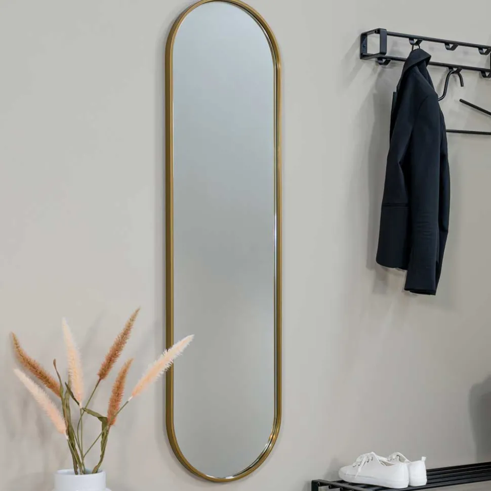 Ovaler Wandspiegel in Gold - Bali