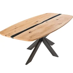 Ovaler Wildeichetisch mit Epoxid-Harz-Einlage - Tyvoria