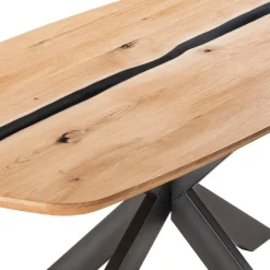 Ovaler Wildeichetisch mit Epoxid-Harz-Einlage - Tyvoria