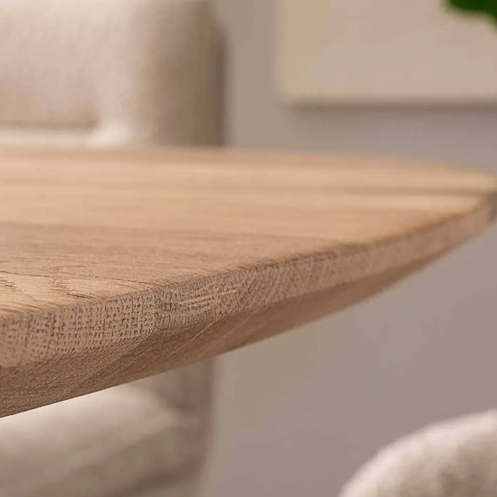 Ovaler Wildeiche-Tisch mit weißem Spidergestell - French