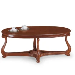 Ovaler Wohnzimmer Tisch in Nussbaumfarben - Vibon