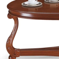 Ovaler Wohnzimmer Tisch in Nussbaumfarben - Vibon