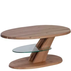 Ovaler Wohnzimmertisch aus Wildeiche Bianco - Gibradoa