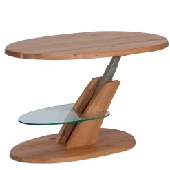 Ovaler Wohnzimmertisch aus Wildeiche Bianco - Gibradoa