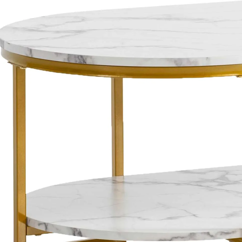 Ovaler Wohnzimmertisch im Marmor Look - Narkus