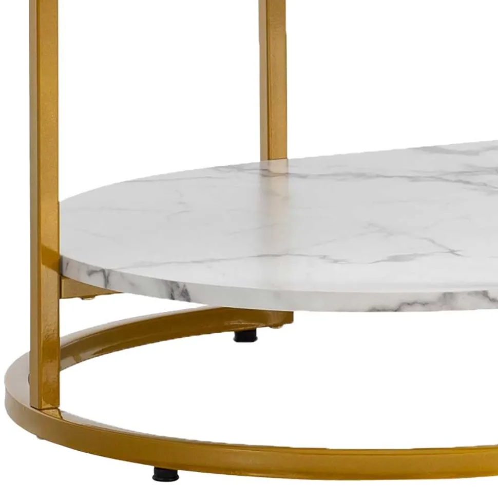 Ovaler Wohnzimmertisch im Marmor Look - Narkus