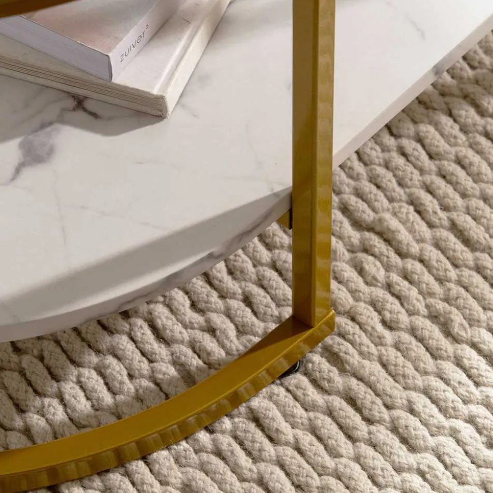 Ovaler Wohnzimmertisch im Marmor Look - Narkus