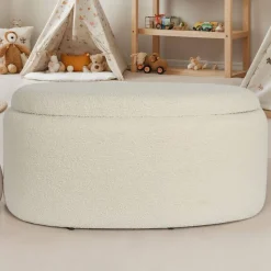 Ovaler XL Hocker mit Stauraum-Truhe - Barracin