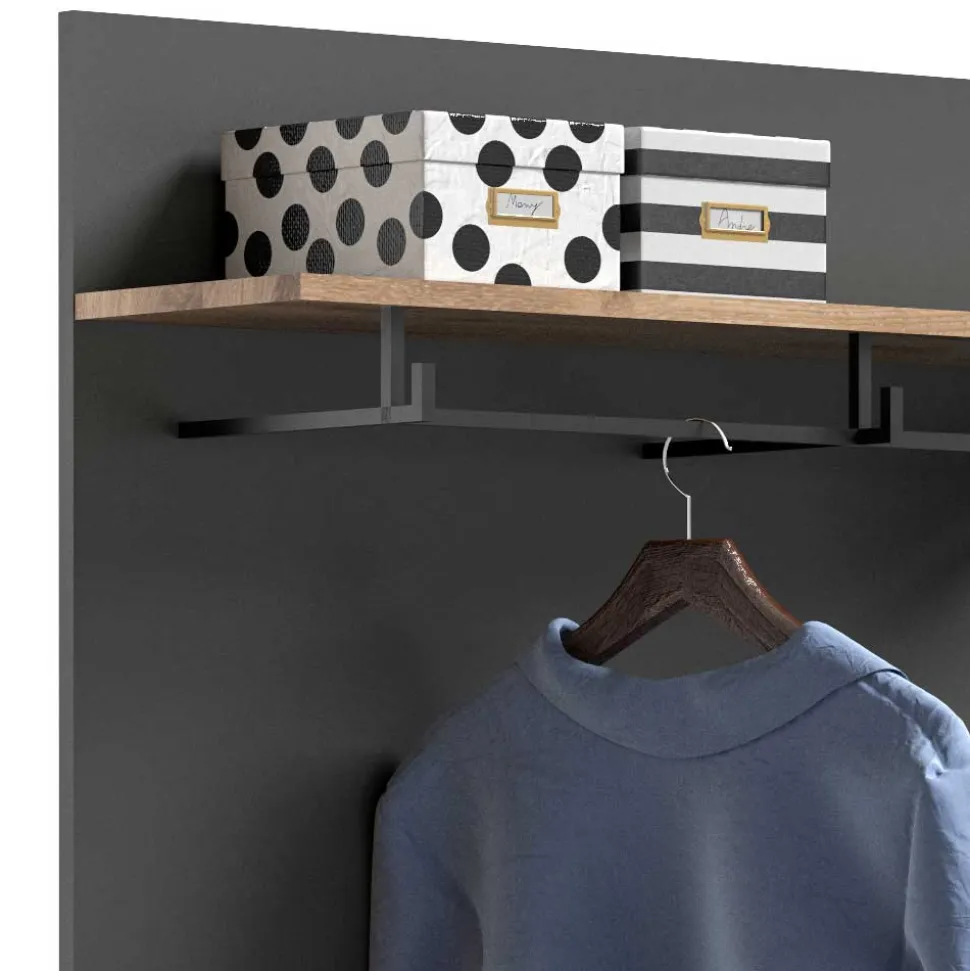 Paneel Garderobe mit Stange & 6 Haken - Catamaron