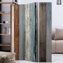 Paravent im Shabby Holzwand Look - Deta