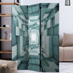 Paravent in Blaugrau 3D Motiv Druck - Veit