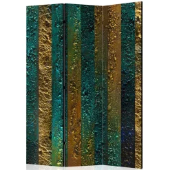 Paravent in Braun Türkis Streifen Motiv - Zianatto
