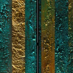 Paravent in Braun Türkis Streifen Motiv - Zianatto