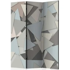 Paravent in Grautönen Dreiecke Muster - Trinity