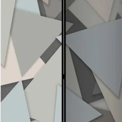 Paravent in Grautönen Dreiecke Muster - Trinity