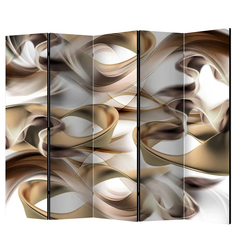 Paravent in Hellbraun Braun Grau - Traciana