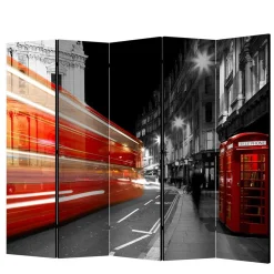 Paravent in Schwarz Weiß Rot - London Fotodruck - Enkes