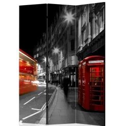 Paravent in Schwarz Weiß Rot - London Fotodruck - Enkes