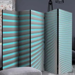 Paravent in Türkis & Grau - Optima