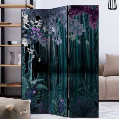 Paravent mit Bambus & Pflanzen Motiv - Kariono