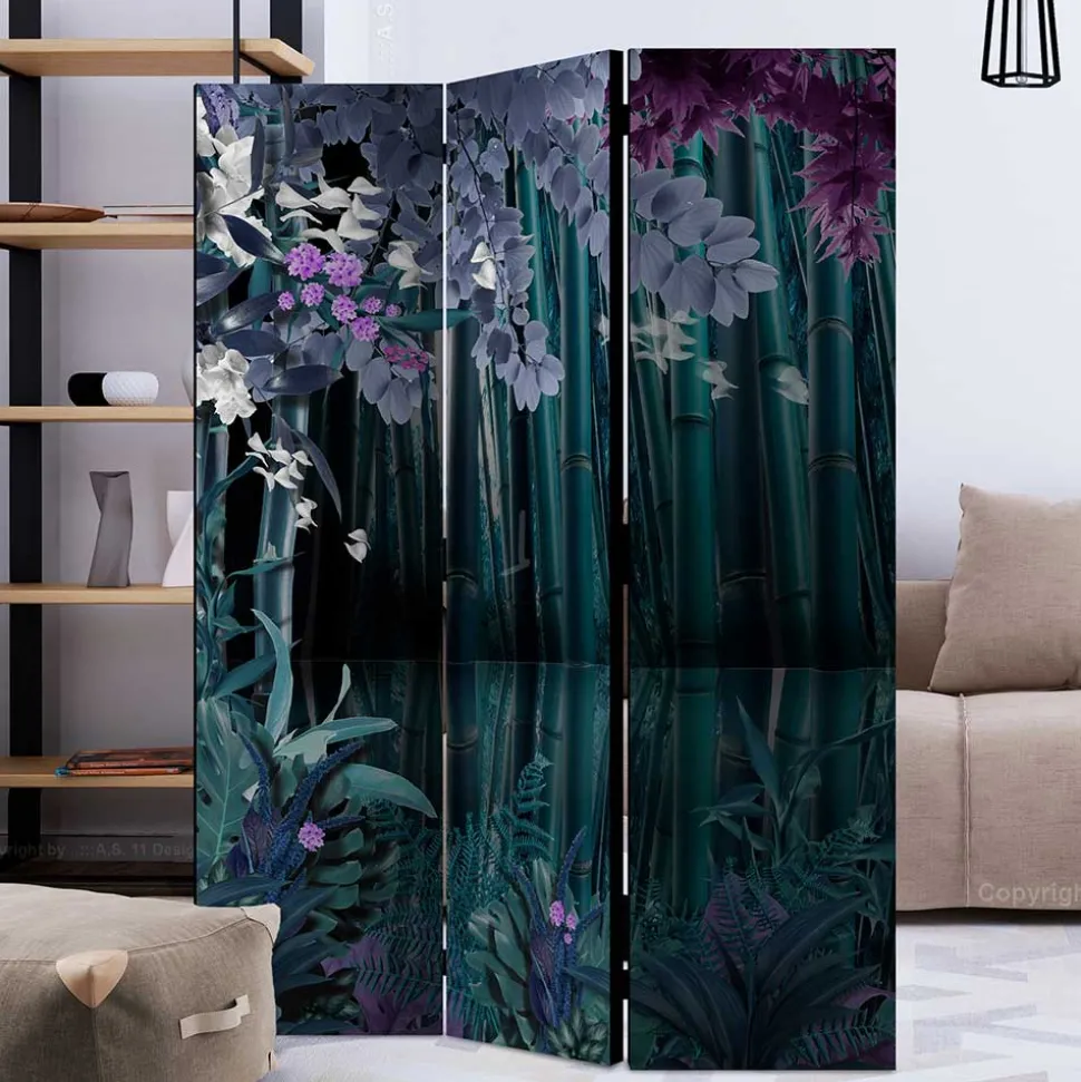 Paravent mit Bambus & Pflanzen Motiv - Kariono
