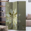 Paravent mit Blumen Motiv in Grau Gold - Stivaldo