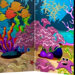 Paravent mit Comic Motiv Unterwasserwelt - Harriss