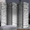 Paravent mit 3D Musterdruck Weiß Grau - Jainey